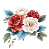 Red and white floral arrangement png