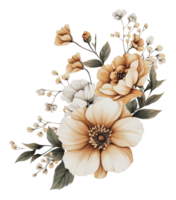 Gold and white floral arrangement png