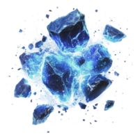 Glowing shards of blue crystal png