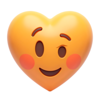 Playful Winking Heart Emoji 3D Render of a Cute png