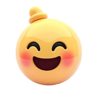 Joyful 3D Emoji with Blush and Top Hat png