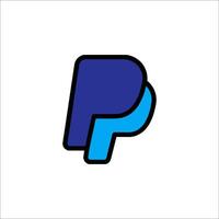 paypal logo en azul y negro vector