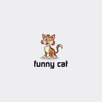 funny cat logo with the title 'funny cat logo' vector