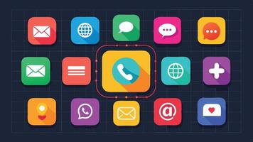 flat design icons for business vector