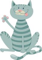 cartoon gray tabby cat animal character vector