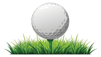 golf ball on grass with green grass background vector