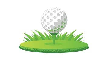 golf ball on tee illustration vector