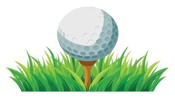 golf ball in the grass vector