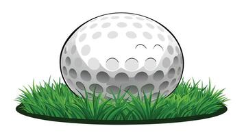 golf ball in the grass illustration vector