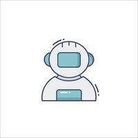 A robot icon with a blue background vector