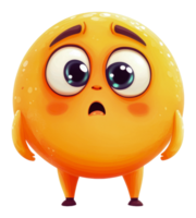 Surprised orange character with big eyes png