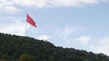 Low Angle View Of Turkish Flag Against Sky. video