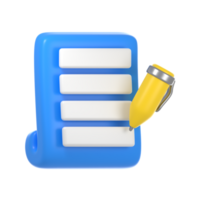 write document 3d icon png