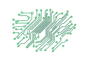 Abstract representation of a digital circuit pattern with interconnected lines, symbolizing modern technology and electronic communication. png