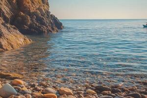 A rocky shoreline photo