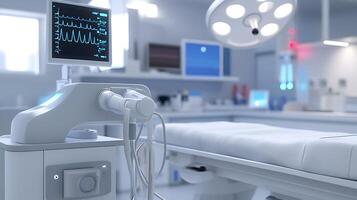 Modern Hospital Room Equipped with Advanced Technology and Comfortable Bed photo