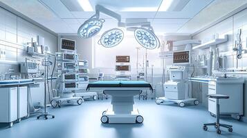 Modern Operating Room Equipped with Cutting-Edge Medical Technology for Precision Healthcare photo