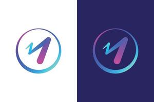 Letter M Logo Abstract for Modern Business Technology Communication and Artificial Intelligence vector