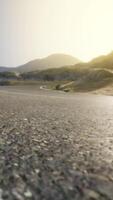 Scenic view of empty road amidst volcanic landscape video