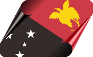 Papua New Guinea Flag with Modern Folded Paper Effect png