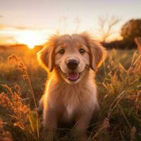 schattig gouden puppy portret foto