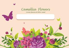 Camellia Blumen Einladungskarte, Design, Illustration vektor