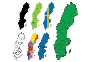 Sverige Map Vector Set