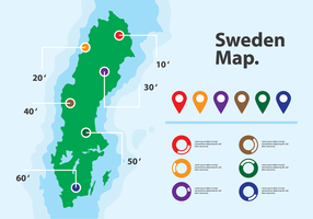 Infographic av sverige karta vektor