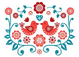 Skandinavisk Folk Art Vector