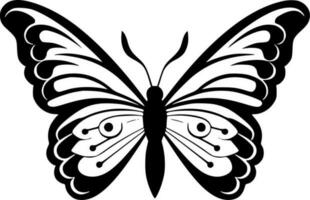 Schmetterling - - schwarz und Weiß isoliert Symbol - - Vektor Illustration