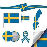 sveriges flagga med element vektor