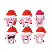 Santa claus Emoticons mit Erdbeere Muffin Karikatur Charakter vektor