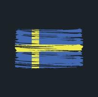 sverigeflaggan penseldrag. National flagga vektor