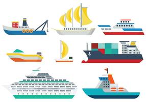 Vector de ícones de navios grátis