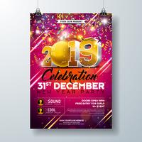 Cartaz de celebração de festa de ano novo vetor