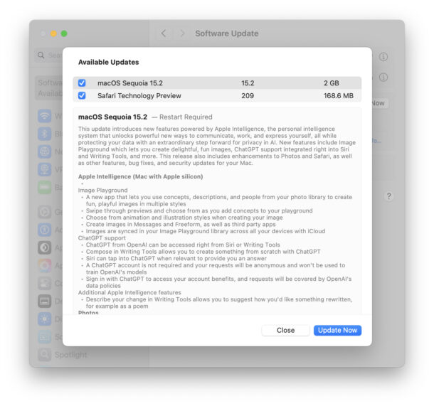 MacOS Sequoia 15.2 RC is available now