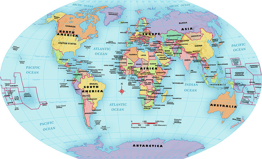 World Map With Labels Of Countries - Robin Christin