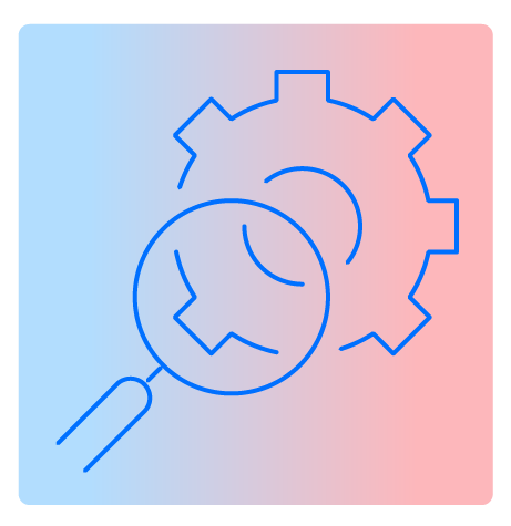 Inspecting gears icon