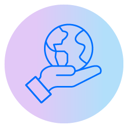 globe in palm of hand icon