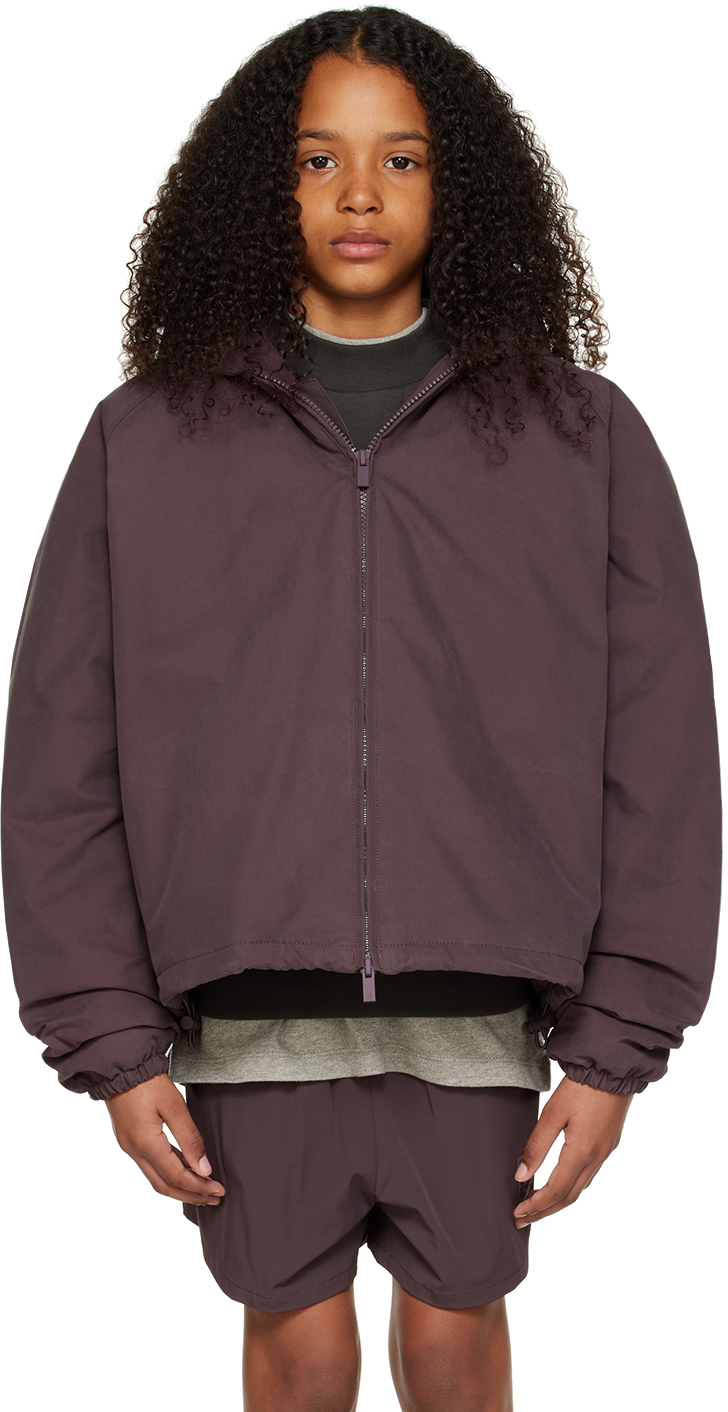 Essentials Kids Purple Full Zip Hoodie In Plum