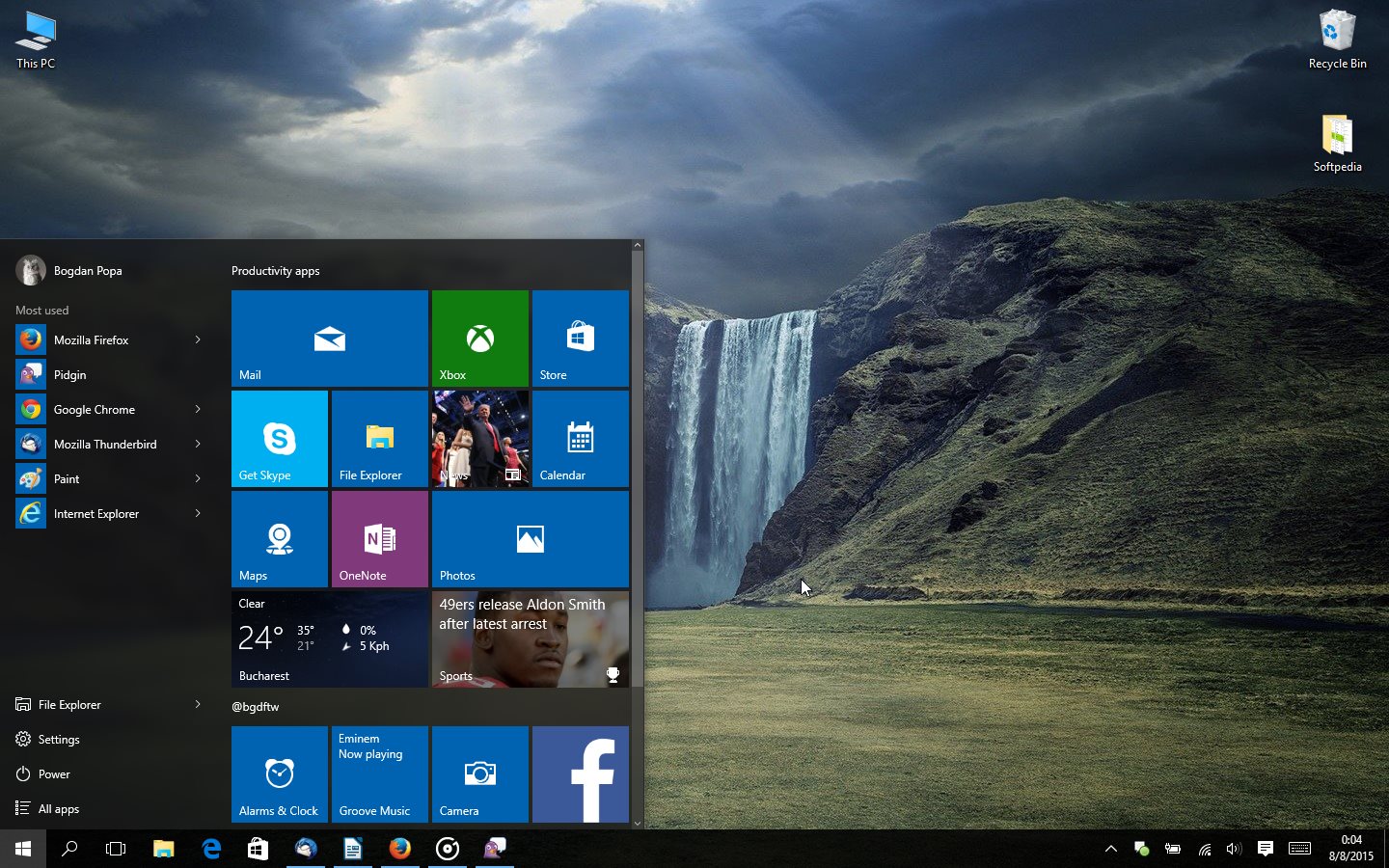 Microsoft Windows 10 Desktop