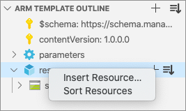 Inserting an item into an Azure Resource Manager template