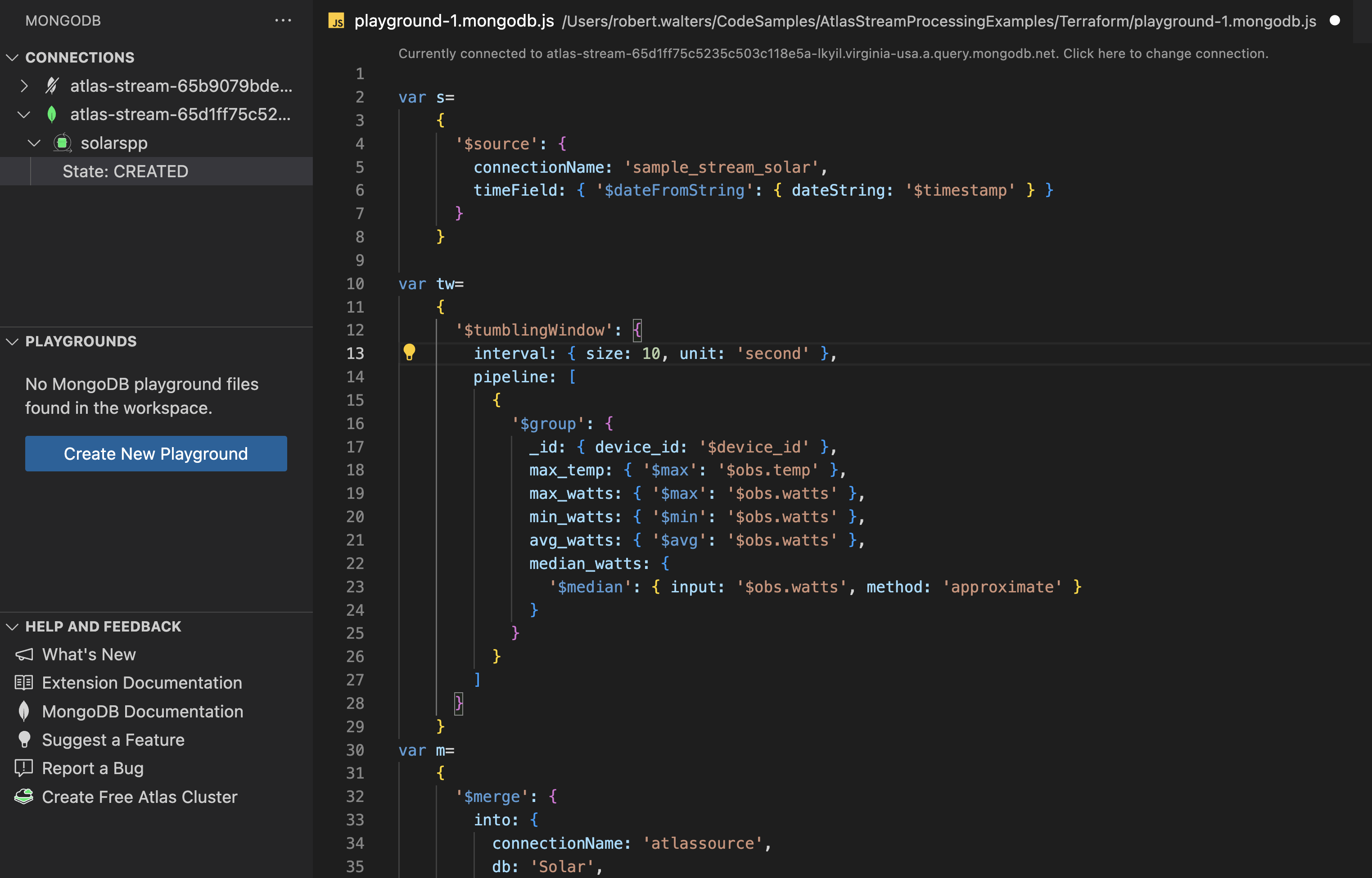 Atlas Stream Processing Playground