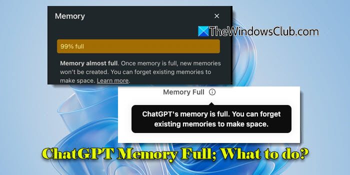 ChatGPT Memory Full; What to do