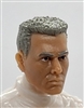 Male Head: "ED" LIGHT-TAN (Asian) Skin Tone with GRAY Hair - 1:18 Scale MTF Accessory for 3-3/4" Action Figures