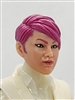 Female Head: "KATHY-JO" LIGHT Skin Tone with PINK Hair - 1:18 Scale MTF Valkyries Accessory for 3-3/4" Action Figures