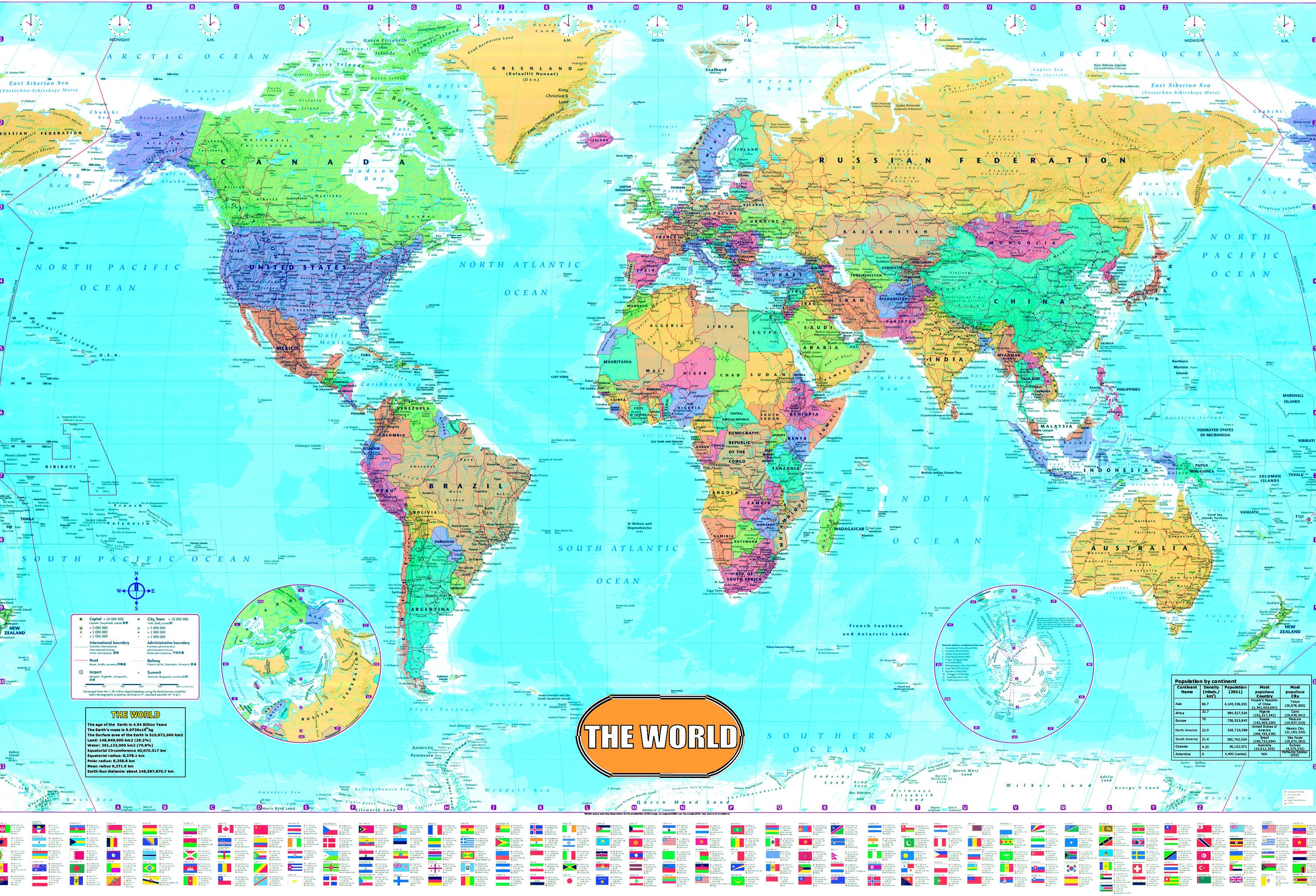 Large Laminated World Map - United States Map