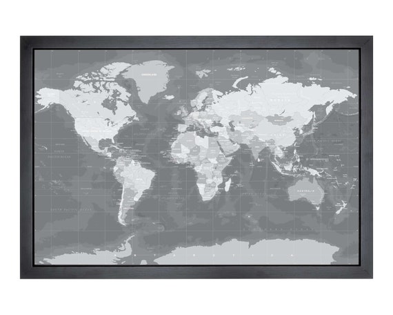 Pushpin World Map 36 X 24 or 24 X 18 - Etsy Canada