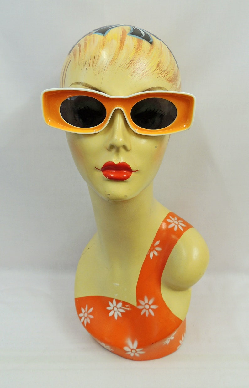 60s Fancy Dress and Quality Clothing 1960s UK Orange and White Space Age Sunglasses 1960s style UV400 $21.48 AT vintagedancer.com