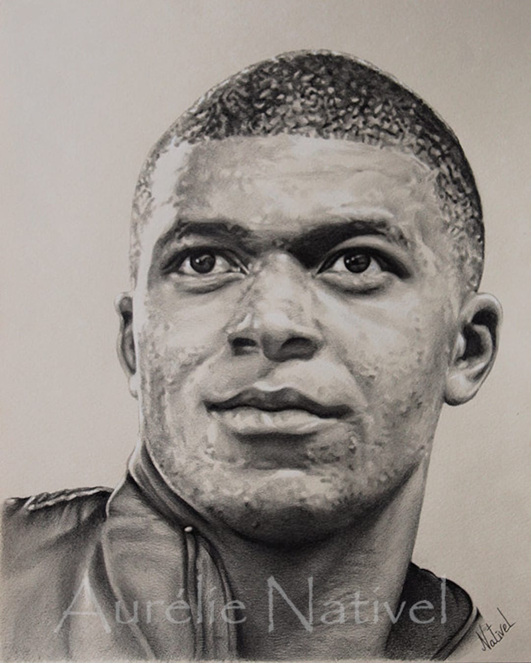 Tekening portret van Kylian Mbappé - Etsy Nederland